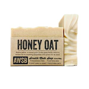 honey oat handmade fragrance free bar soap with goats milk, boxed